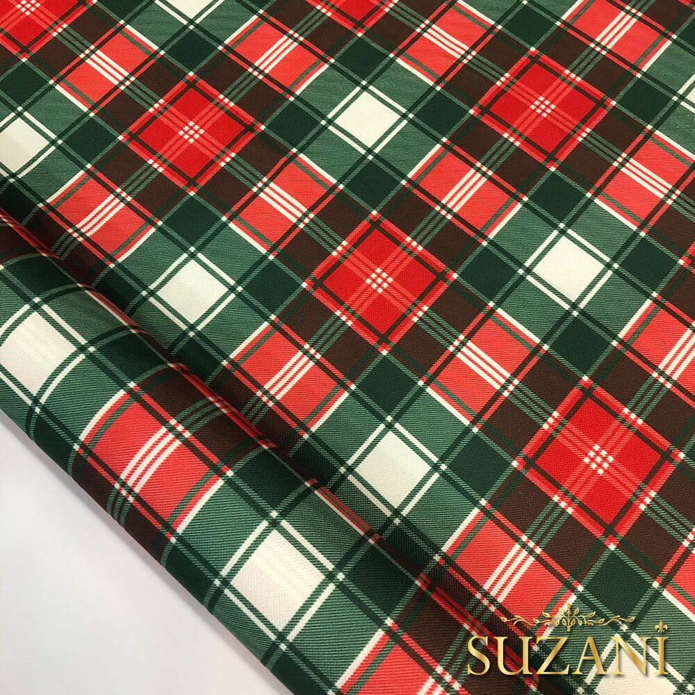 Ekose Desenli Dijital Baskılı Kumaş