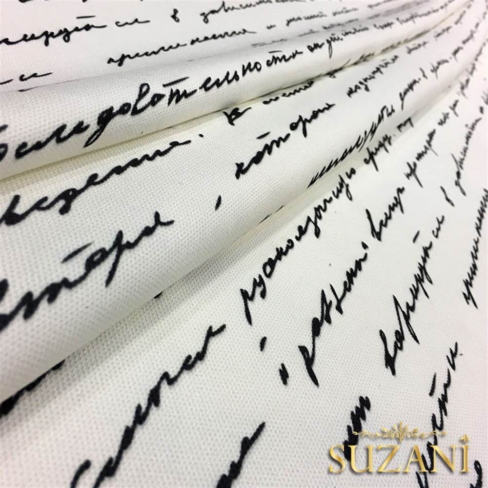 El Yazısı Desenli Kumaş