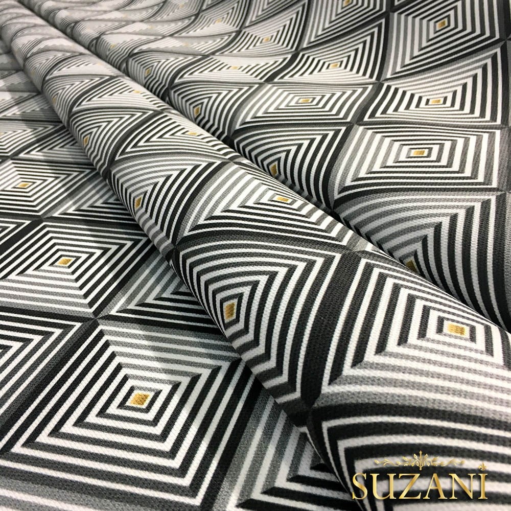 Elegant Karolar Desenli Kumaş