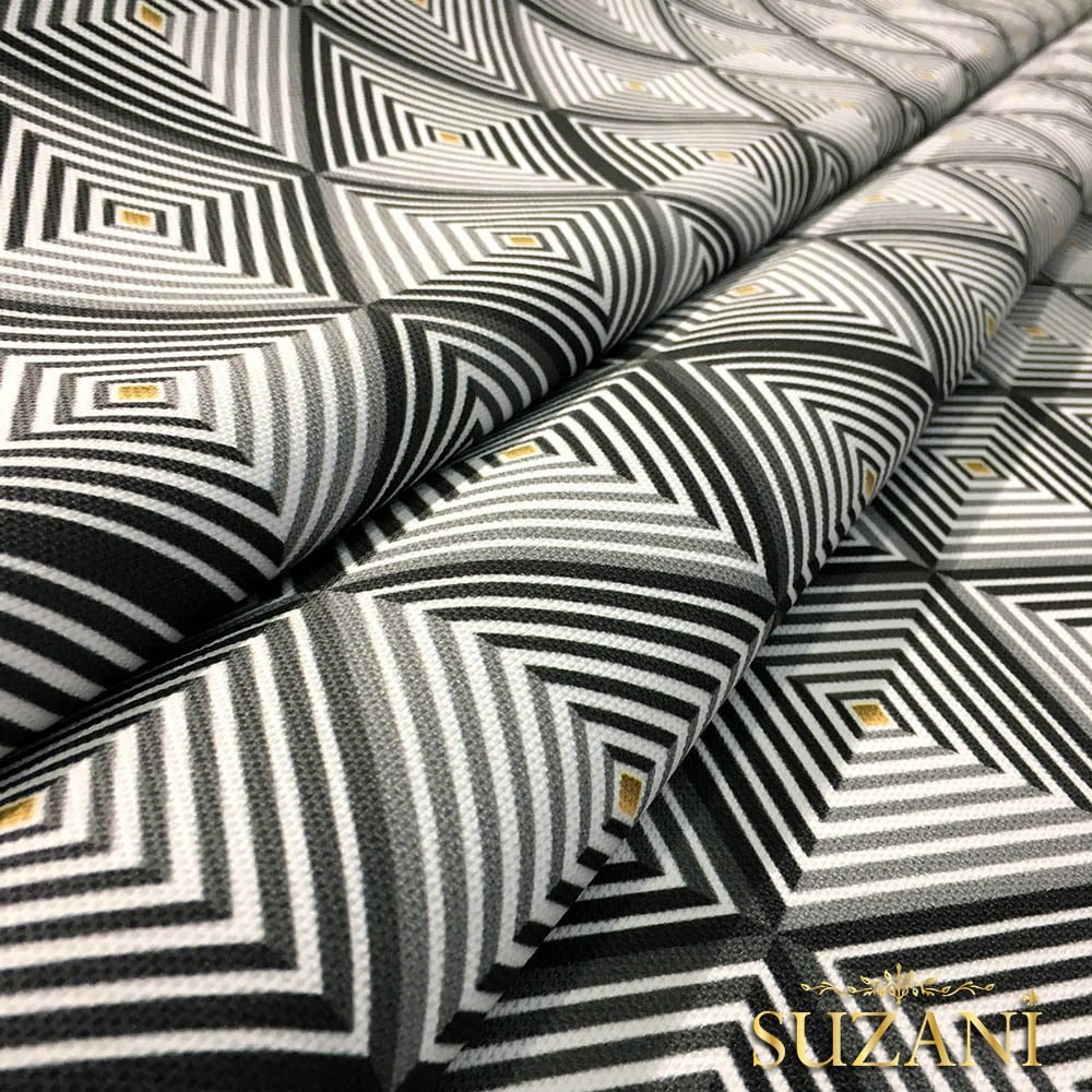 Elegant Karolar Desenli Kumaş