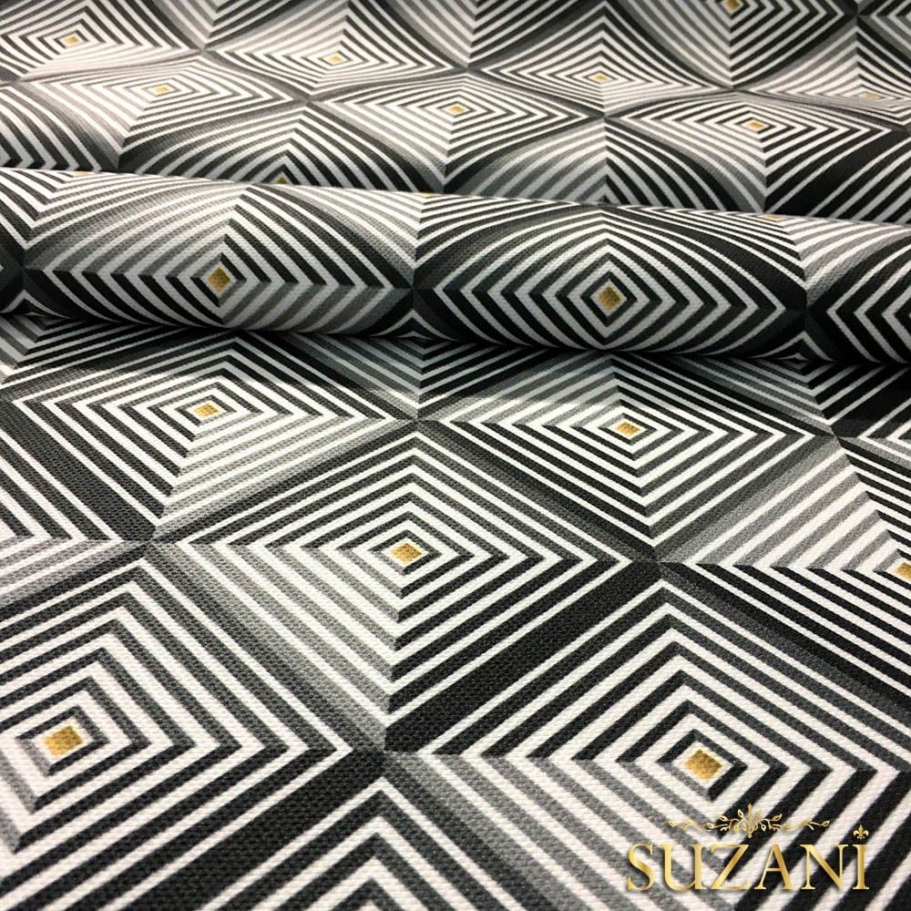 Elegant Karolar Desenli Kumaş