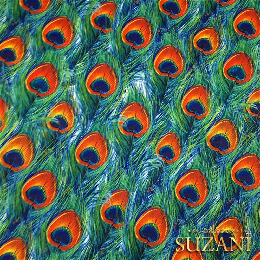 Elegant Tavus Kuşu Tüyü Kumaş