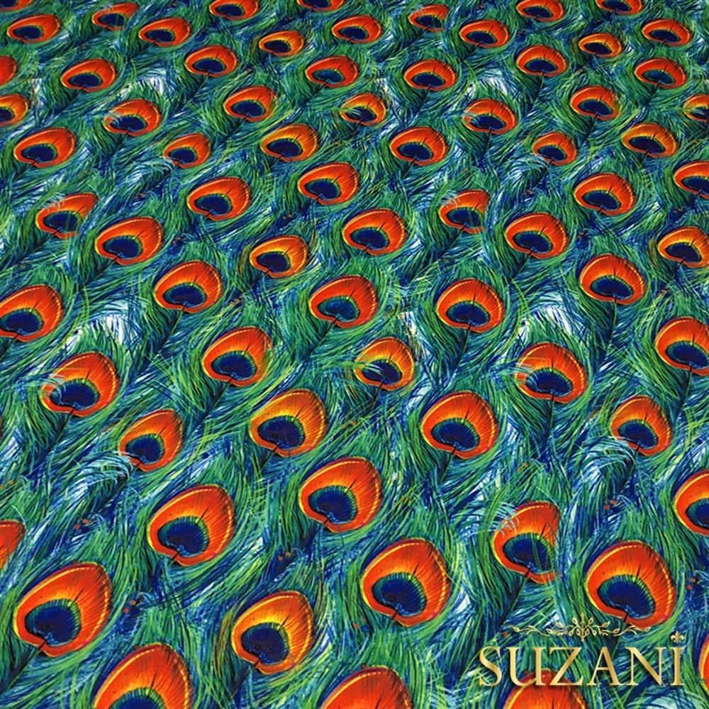 Elegant Tavus Kuşu Tüyü Kumaş