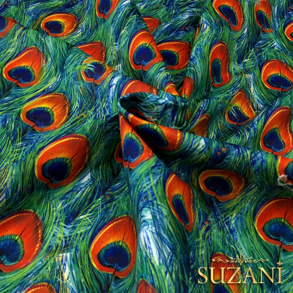 Elegant Tavus Kuşu Tüyü Kumaş