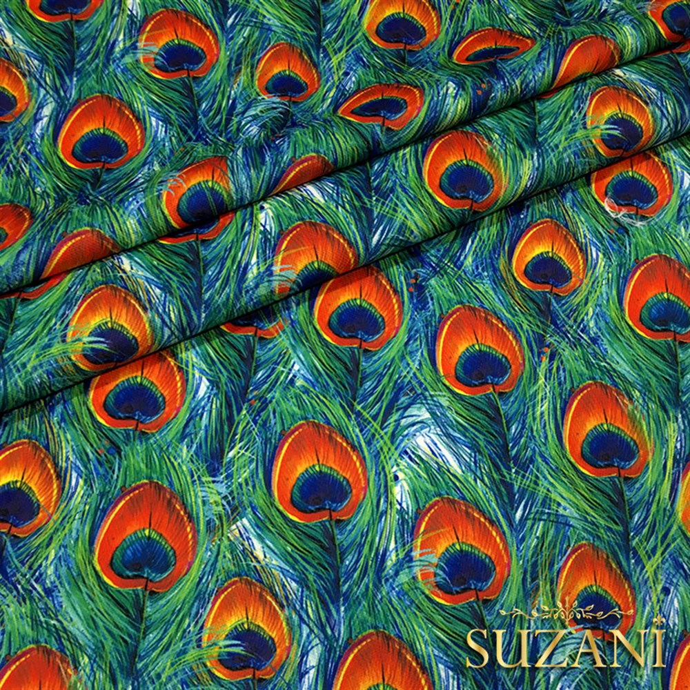 Elegant Tavus Kuşu Tüyü Kumaş