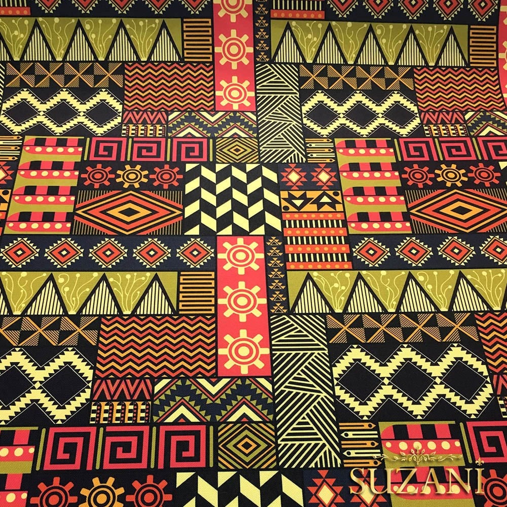 Etnik Patchwork Desenli Kumaş