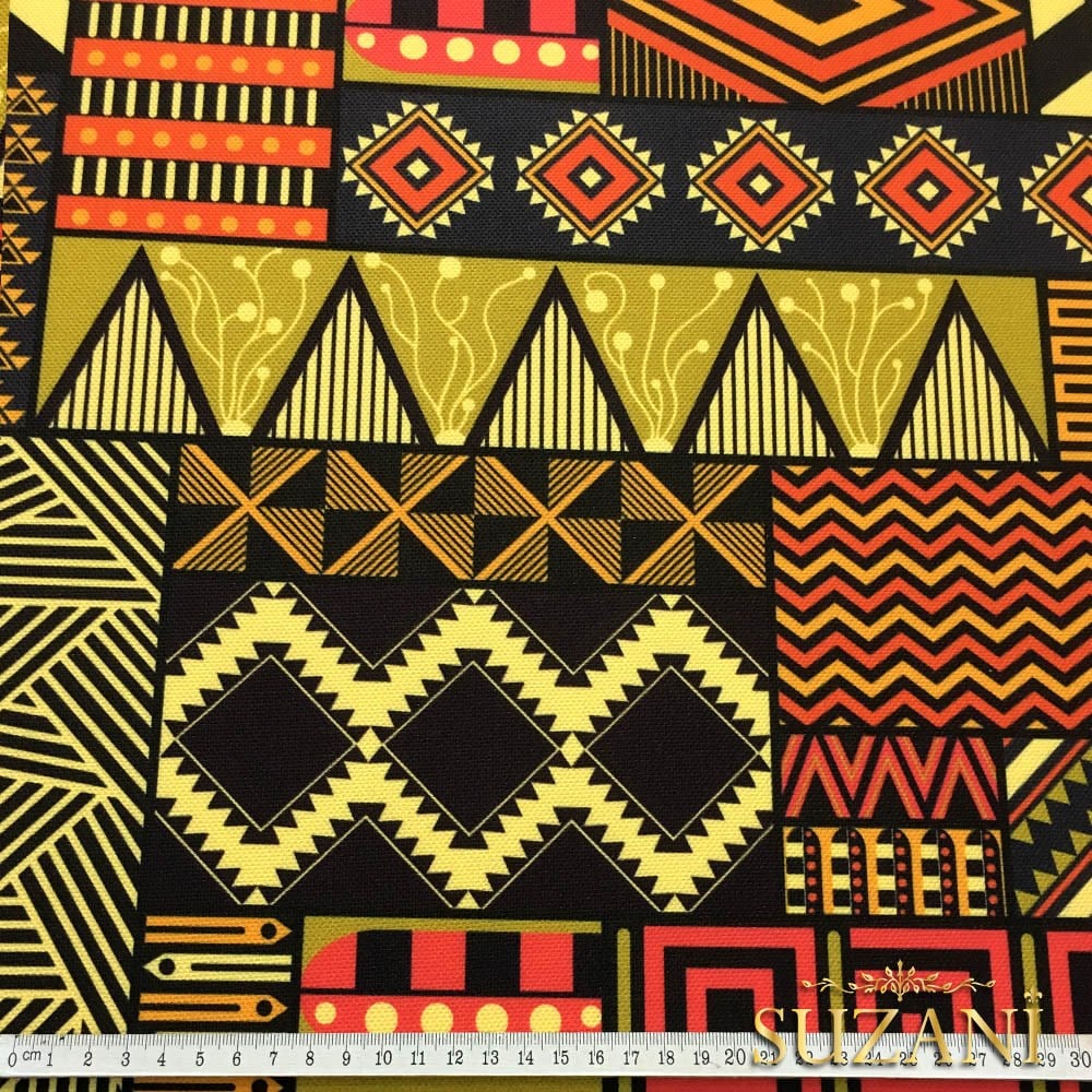 Etnik Patchwork Desenli Kumaş