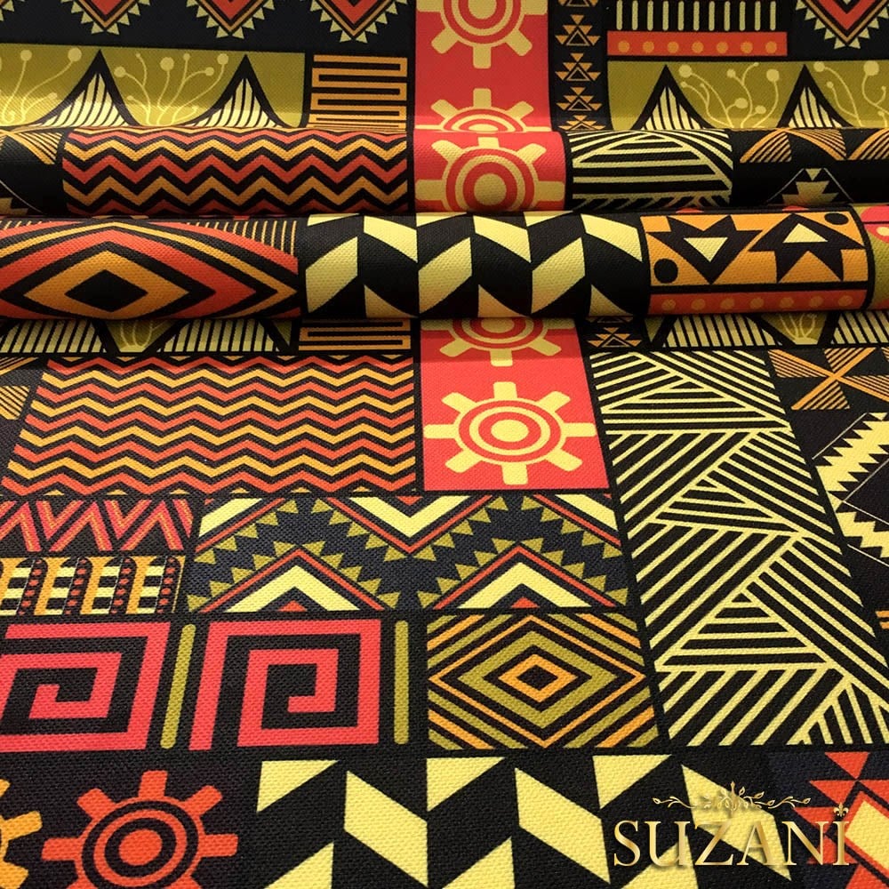 Etnik Patchwork Desenli Kumaş
