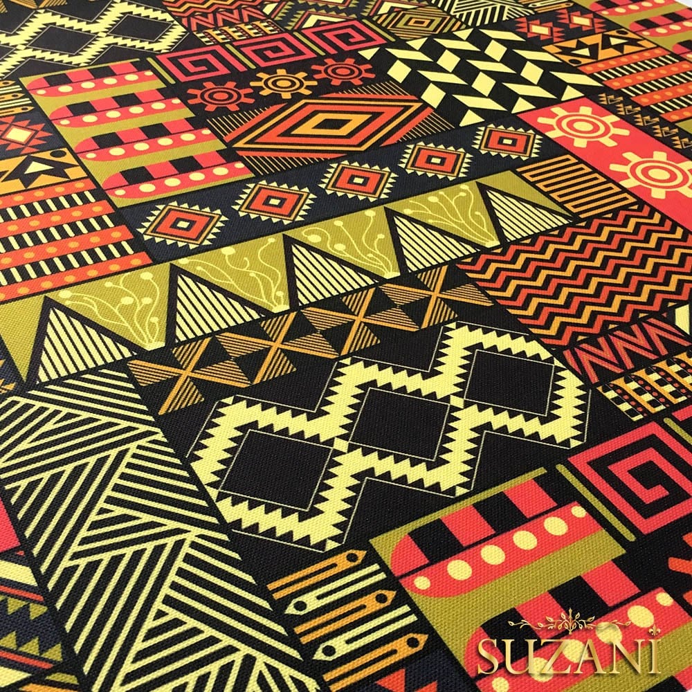 Etnik Patchwork Desenli Kumaş