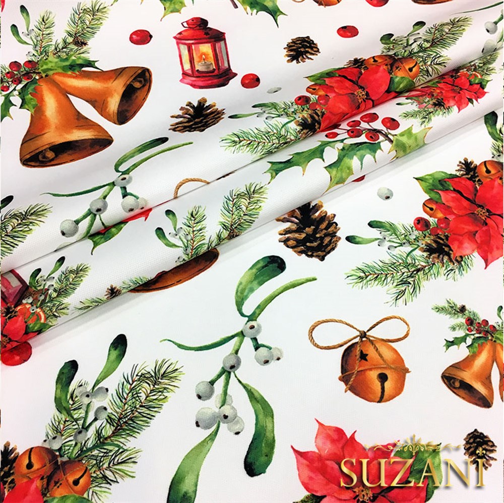 Fenerli Yılbaşı Desenli Kumaş