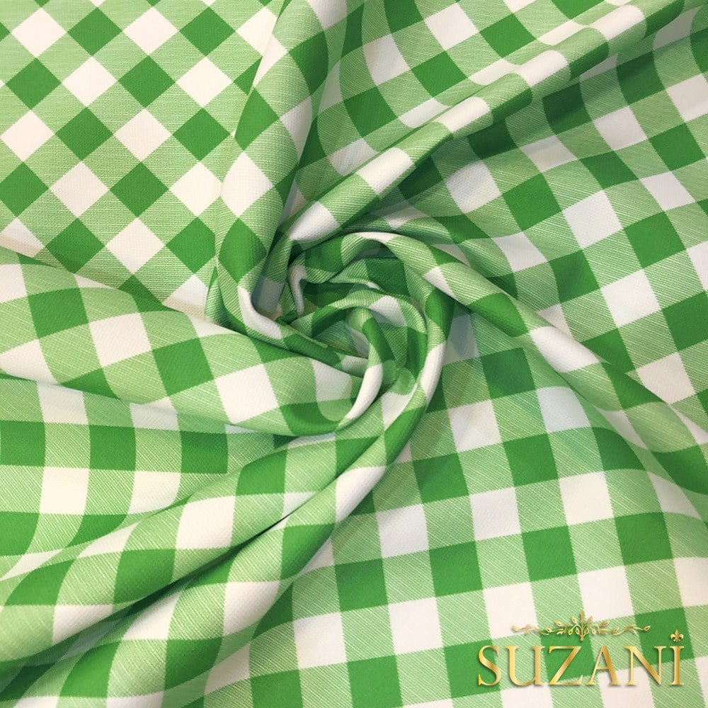 Fıstık Küçük Pötikare Desenli Dijital Baskılı Kumaş