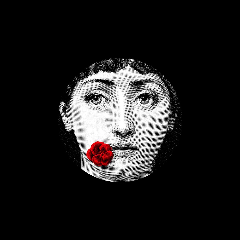 Fornasetti Yüzü 45x45cm Pano Baskılı Kumaş