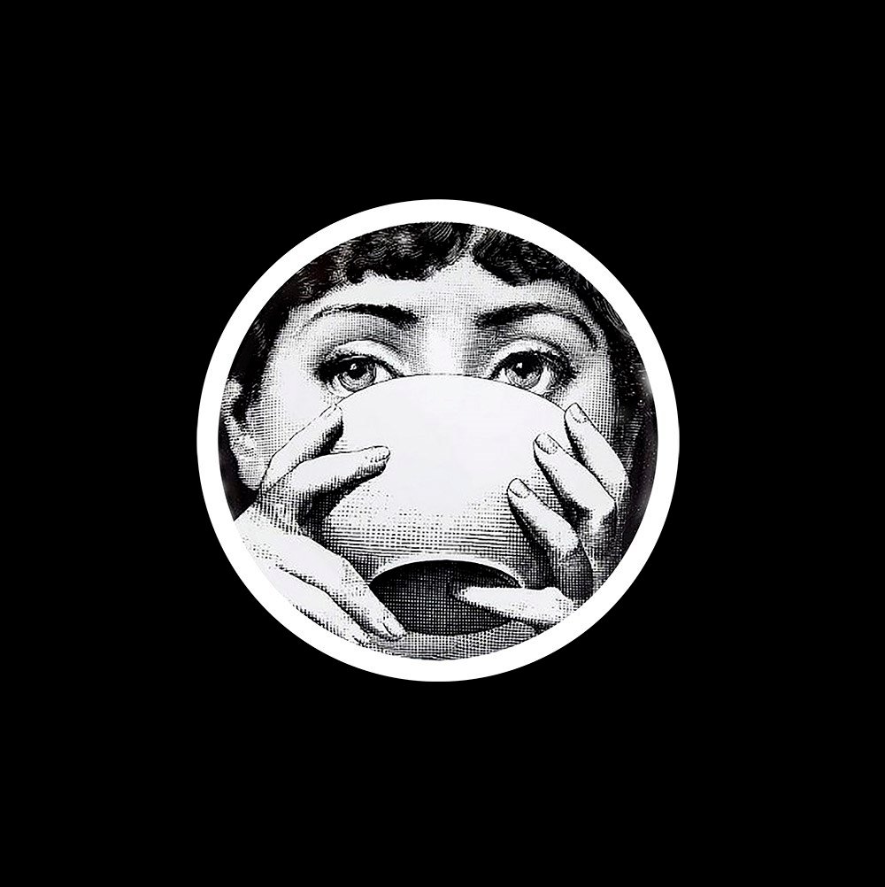 Fornasetti Yüzü 70x70cm Pano Baskılı Kumaş