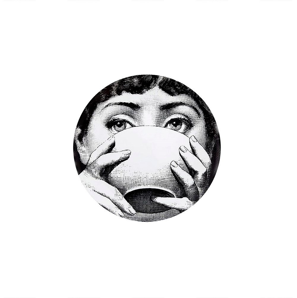 Fornasetti Yüzü 70x70cm Pano Baskılı Kumaş