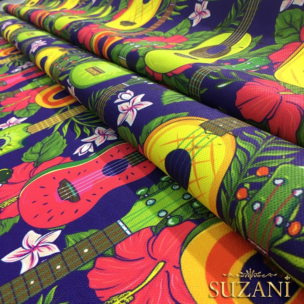 Gitar Desenli Kumaş