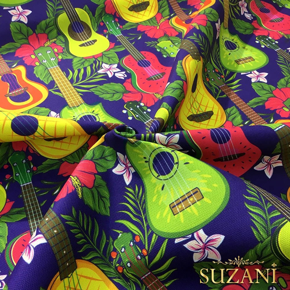 Gitar Desenli Kumaş