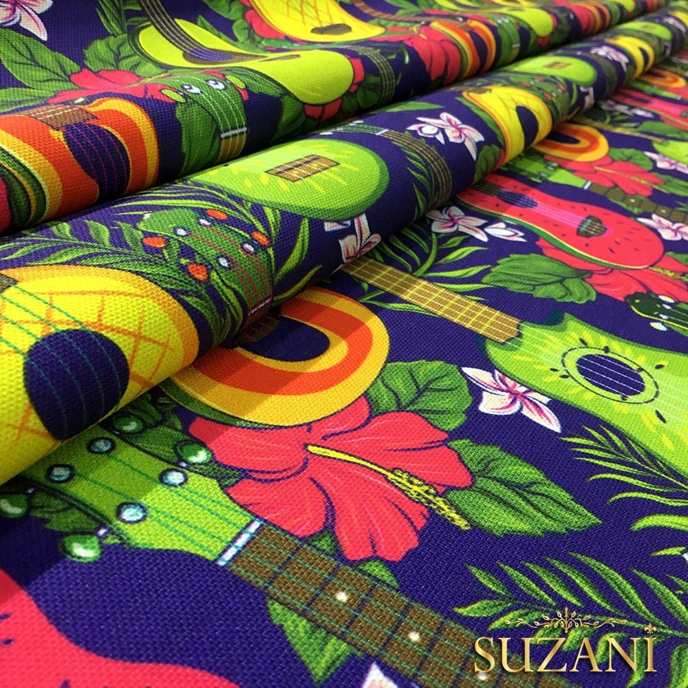 Gitar Desenli Kumaş