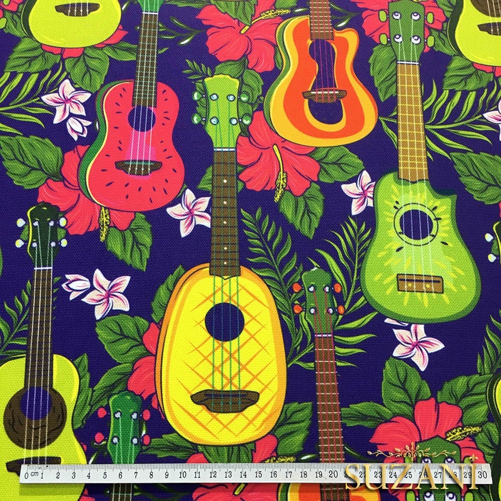 Gitar Desenli Kumaş