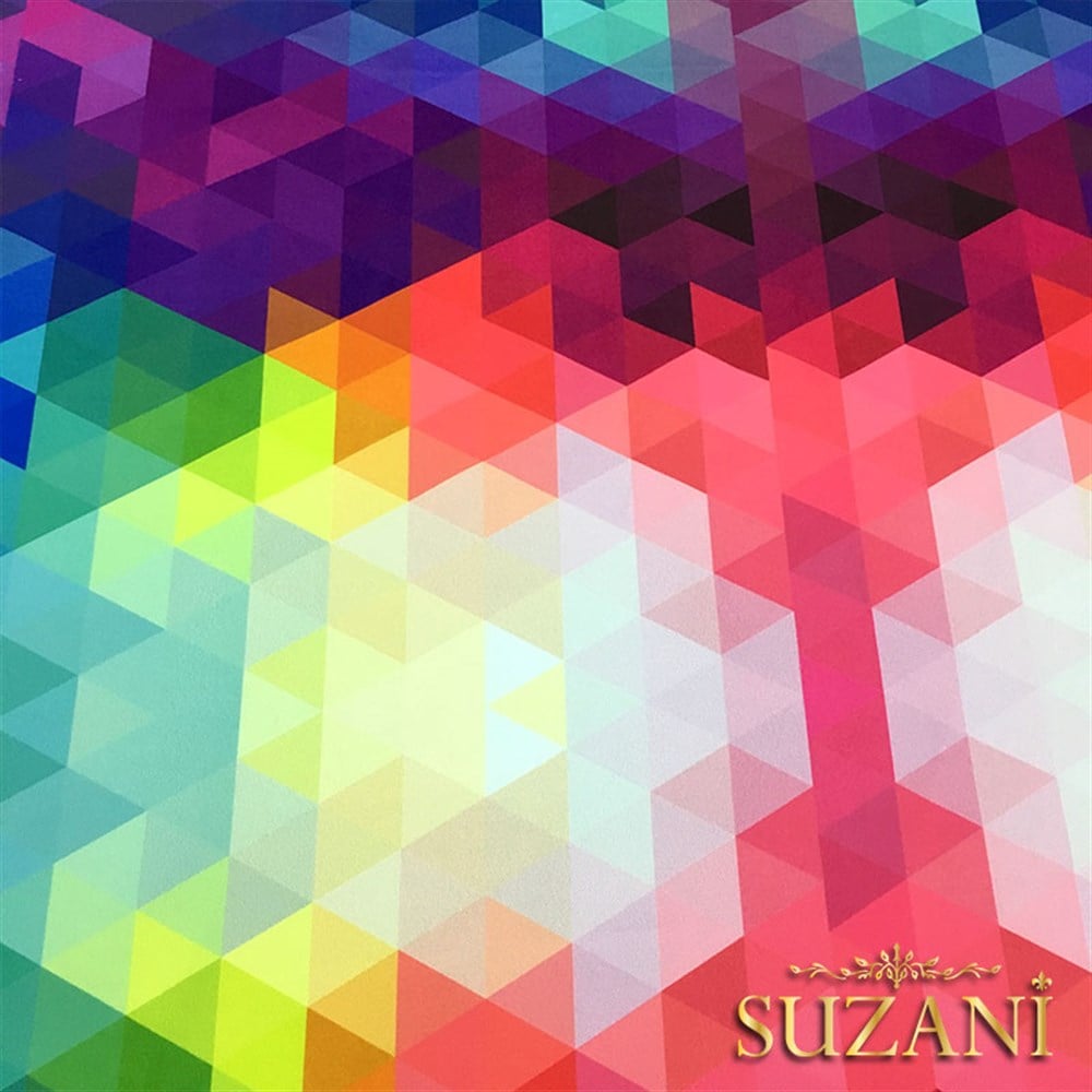 Gökkuşağı Üçgenler Desenli Kumaş