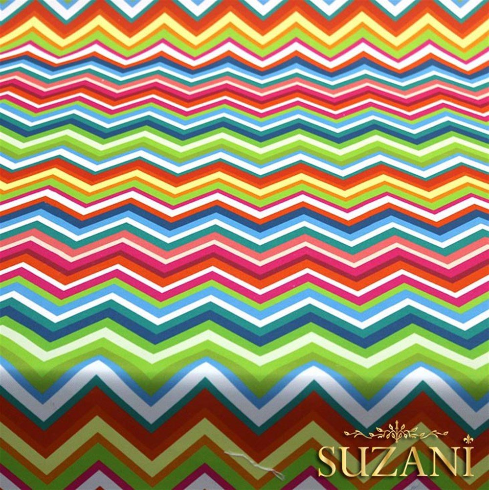 Gökkuşağı Zigzag Desenli Kumaş