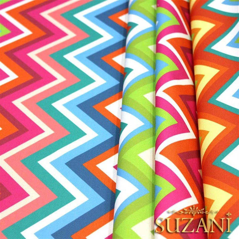 Gökkuşağı Zigzag Desenli Kumaş