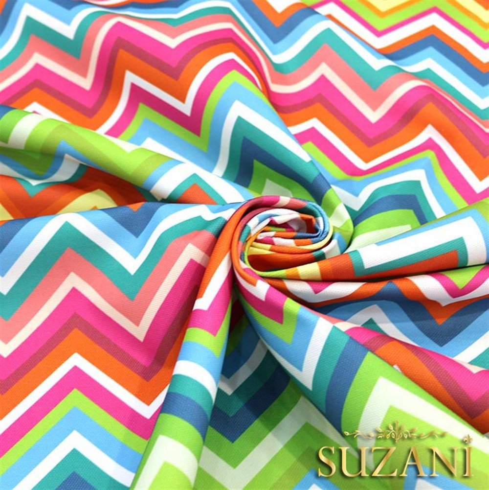 Gökkuşağı Zigzag Desenli Kumaş