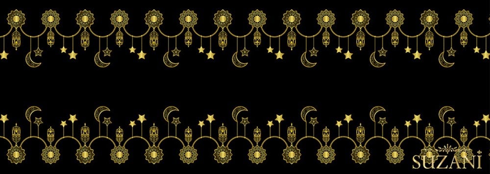 Gold Hilal Desenli Runner Kumaşı