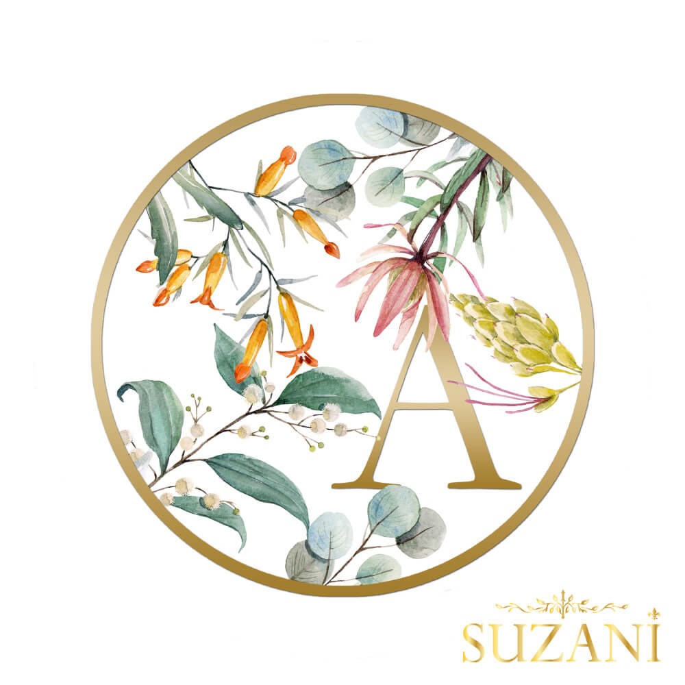 Gold Rengi Harfli Supla Kumaşı-Beyaz