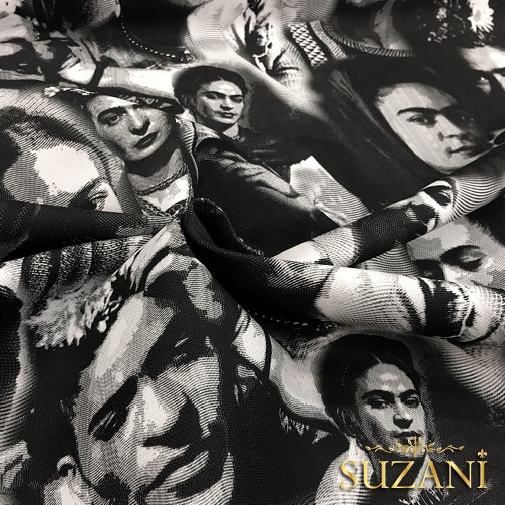 Gravür Efektli Frida Kahlo Kumaş