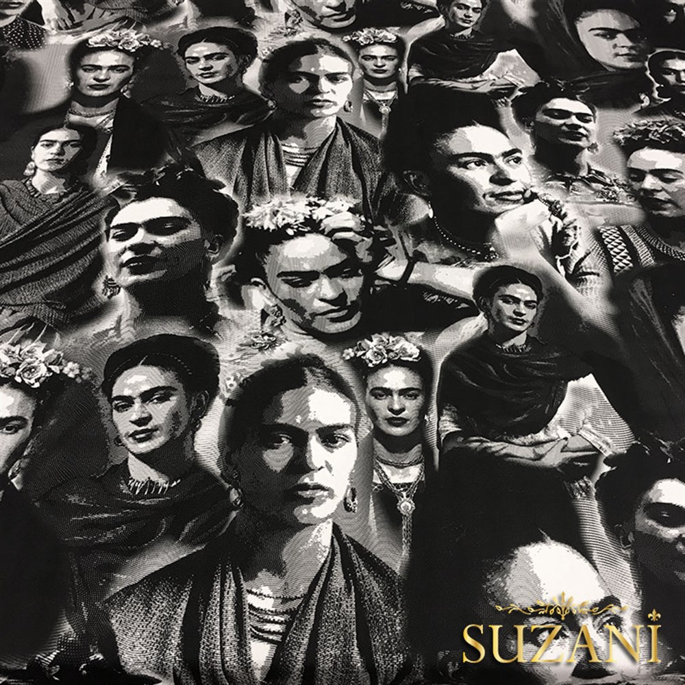 Gravür Efektli Frida Kahlo Kumaş