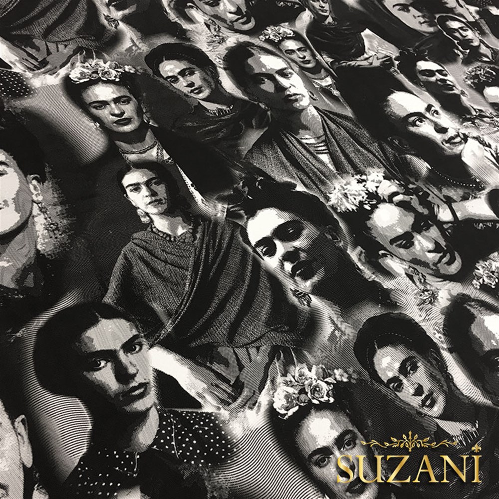 Gravür Efektli Frida Kahlo Kumaş