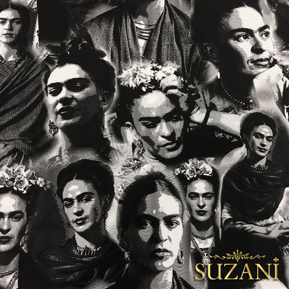 Gravür Efektli Frida Kahlo Kumaş