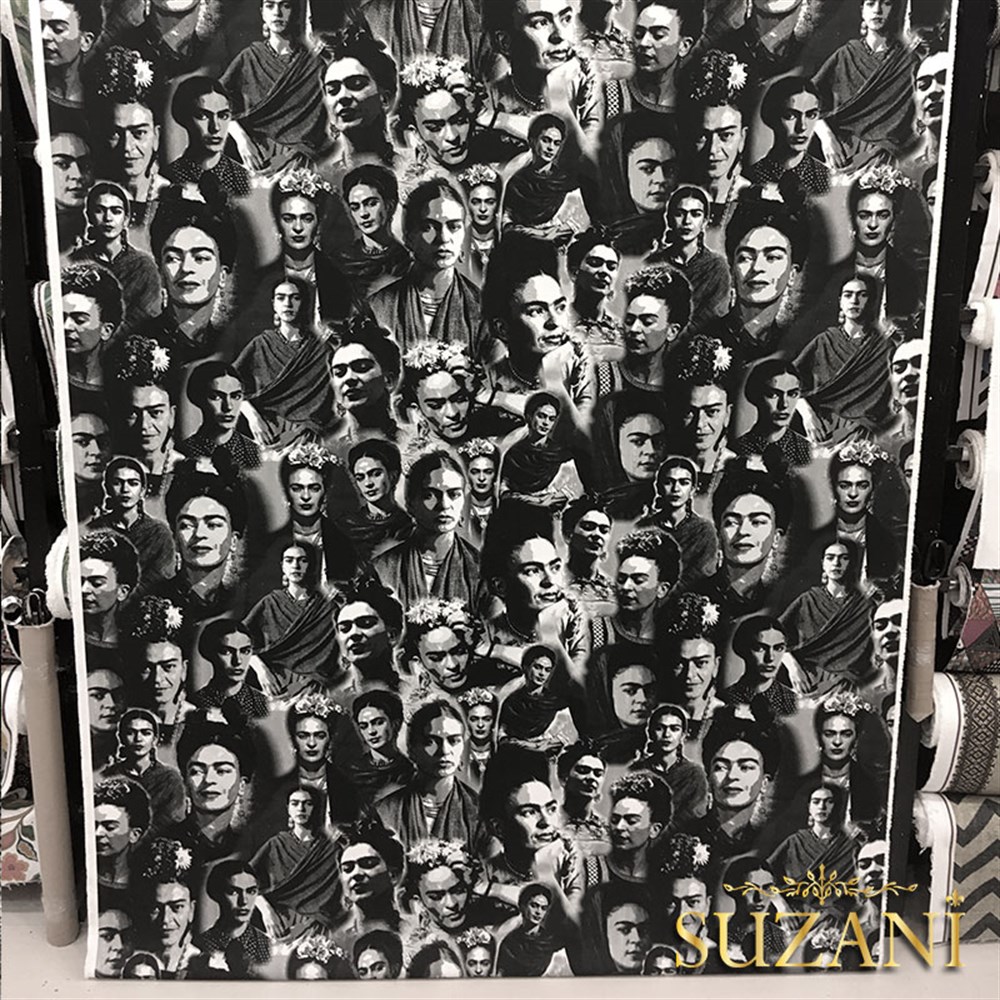 Gravür Efektli Frida Kahlo Kumaş