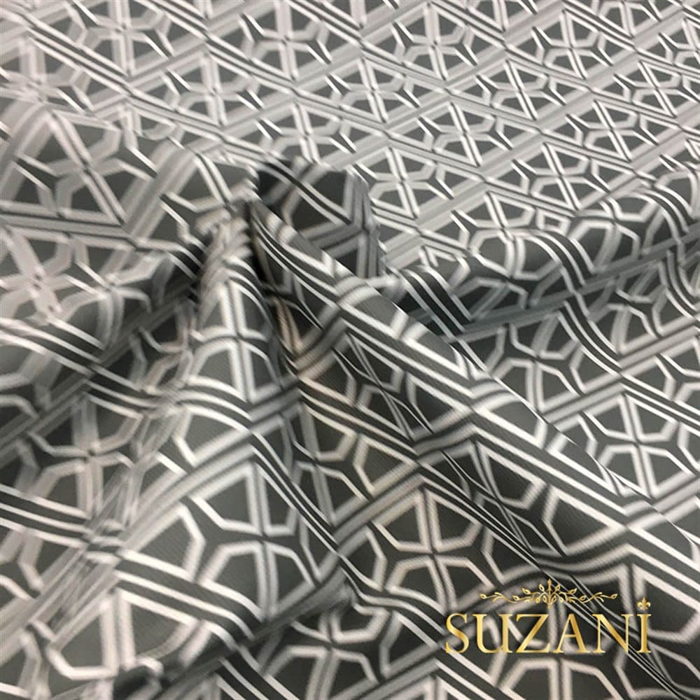 Gri Geometrik Kumaş