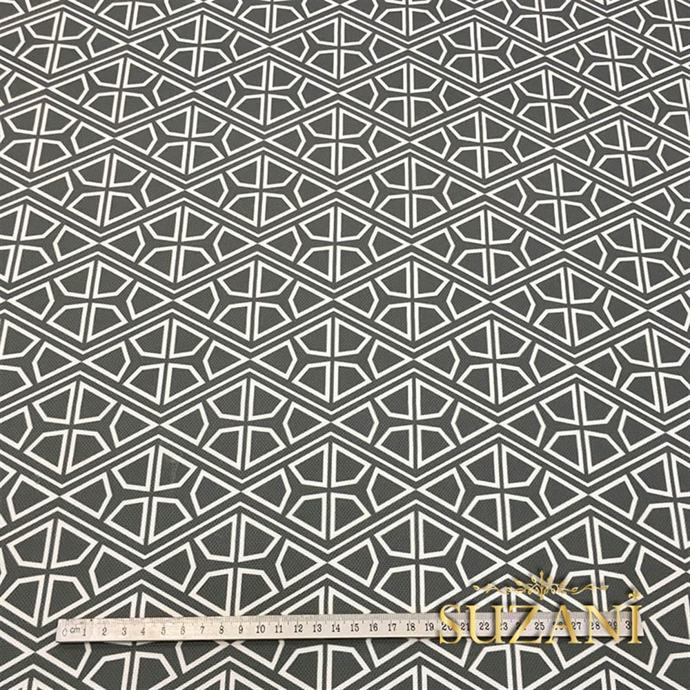 Gri Geometrik Kumaş