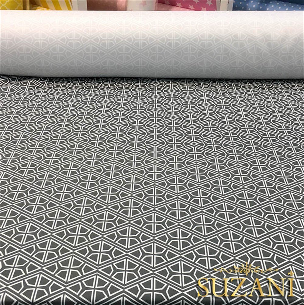 Gri Geometrik Kumaş