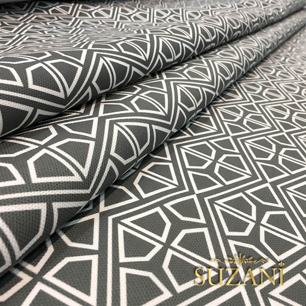 Gri Geometrik Kumaş
