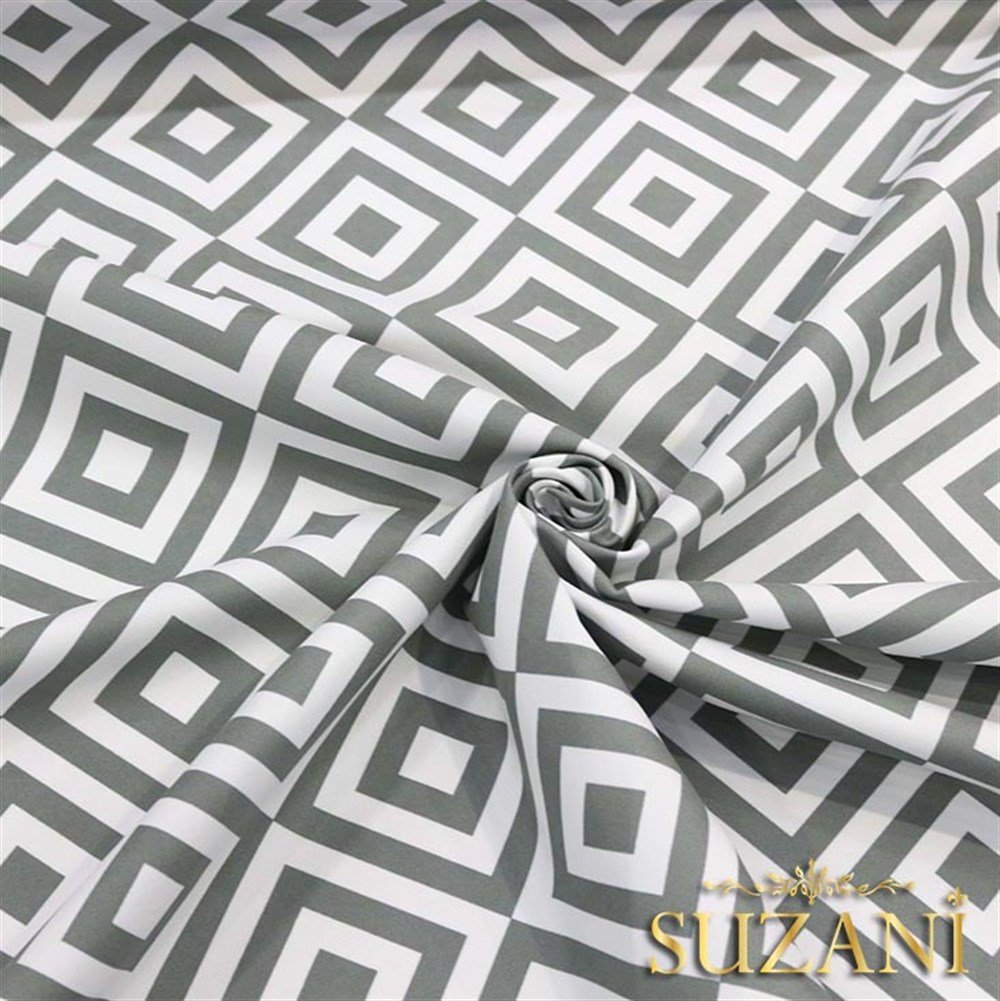 Gri İç içe Kareli Kumaş