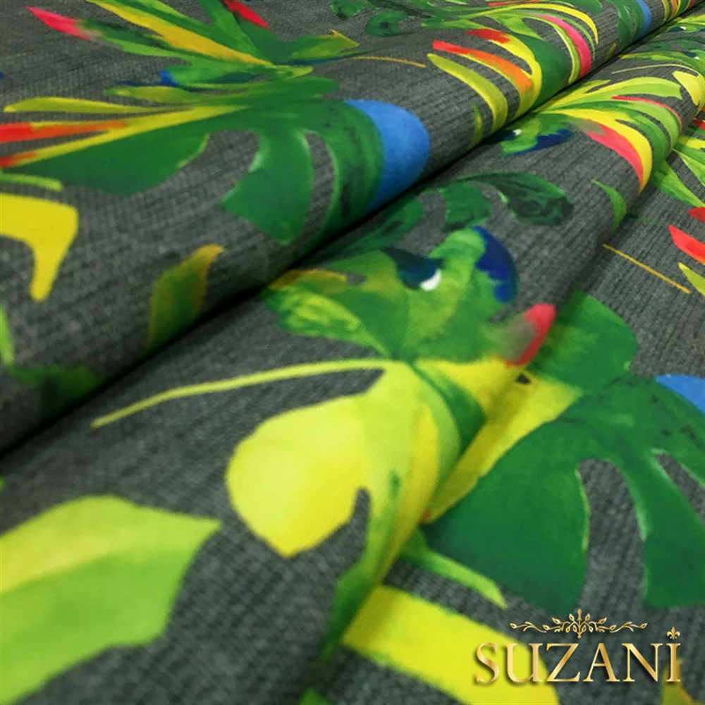 Gri Keten Deve Tabanı Desenli Kumaş