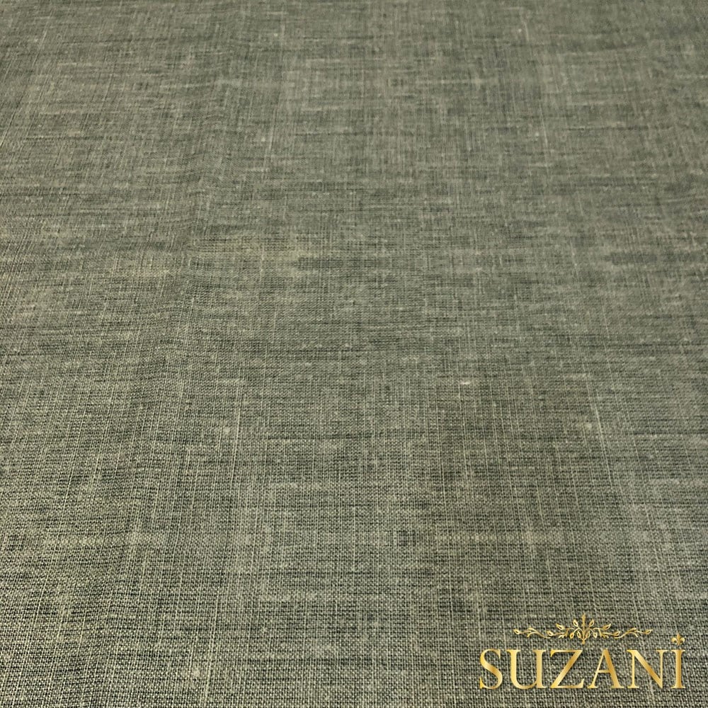 Gri Keten Görünümlü Dijital Baskılı Kumaş