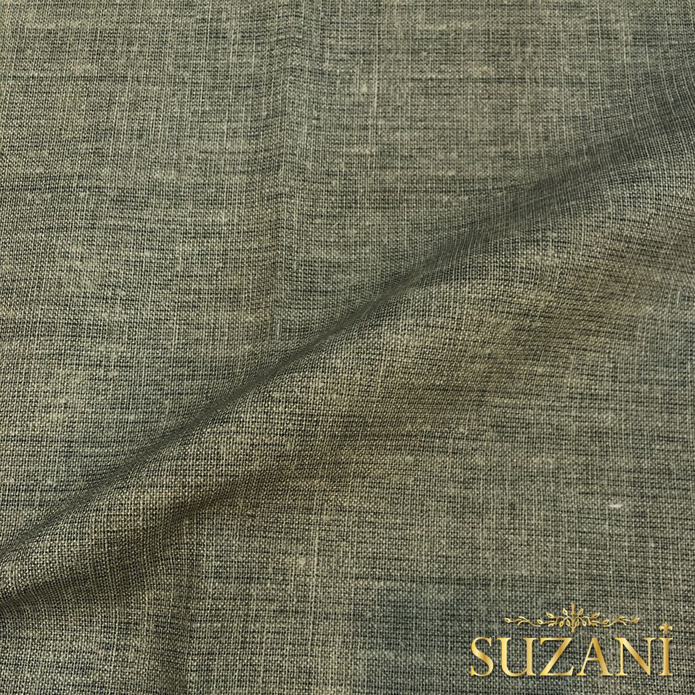 Gri Keten Görünümlü Dijital Baskılı Kumaş