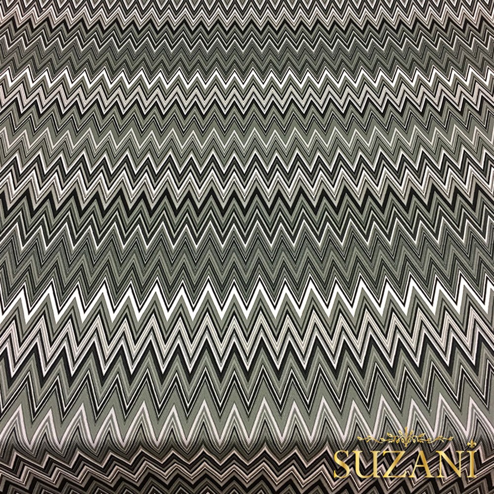 Gri Renk Gecisli Zigzag Kumaş