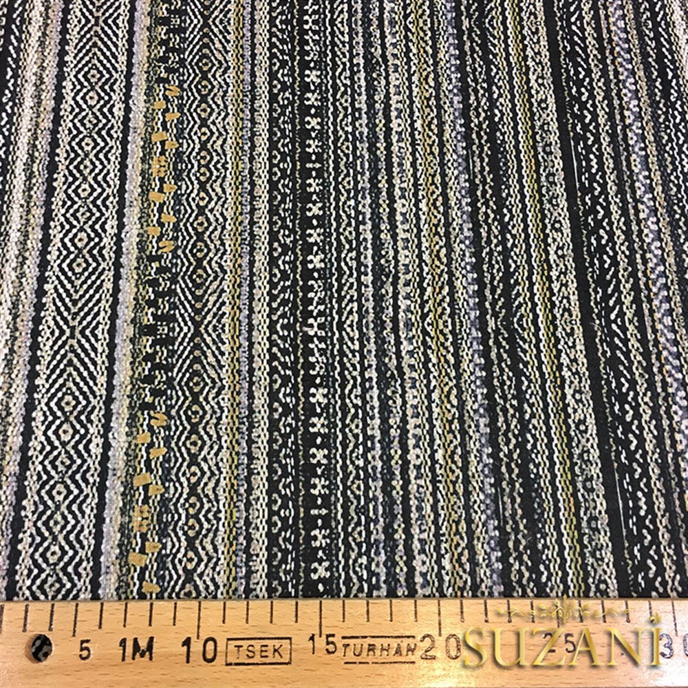 Gri Siyah Çizgili Döşemelik Kumaş