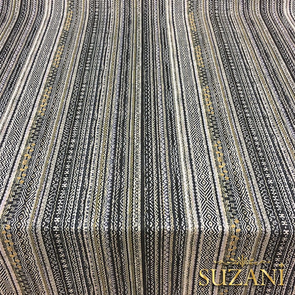 Gri Siyah Çizgili Döşemelik Kumaş