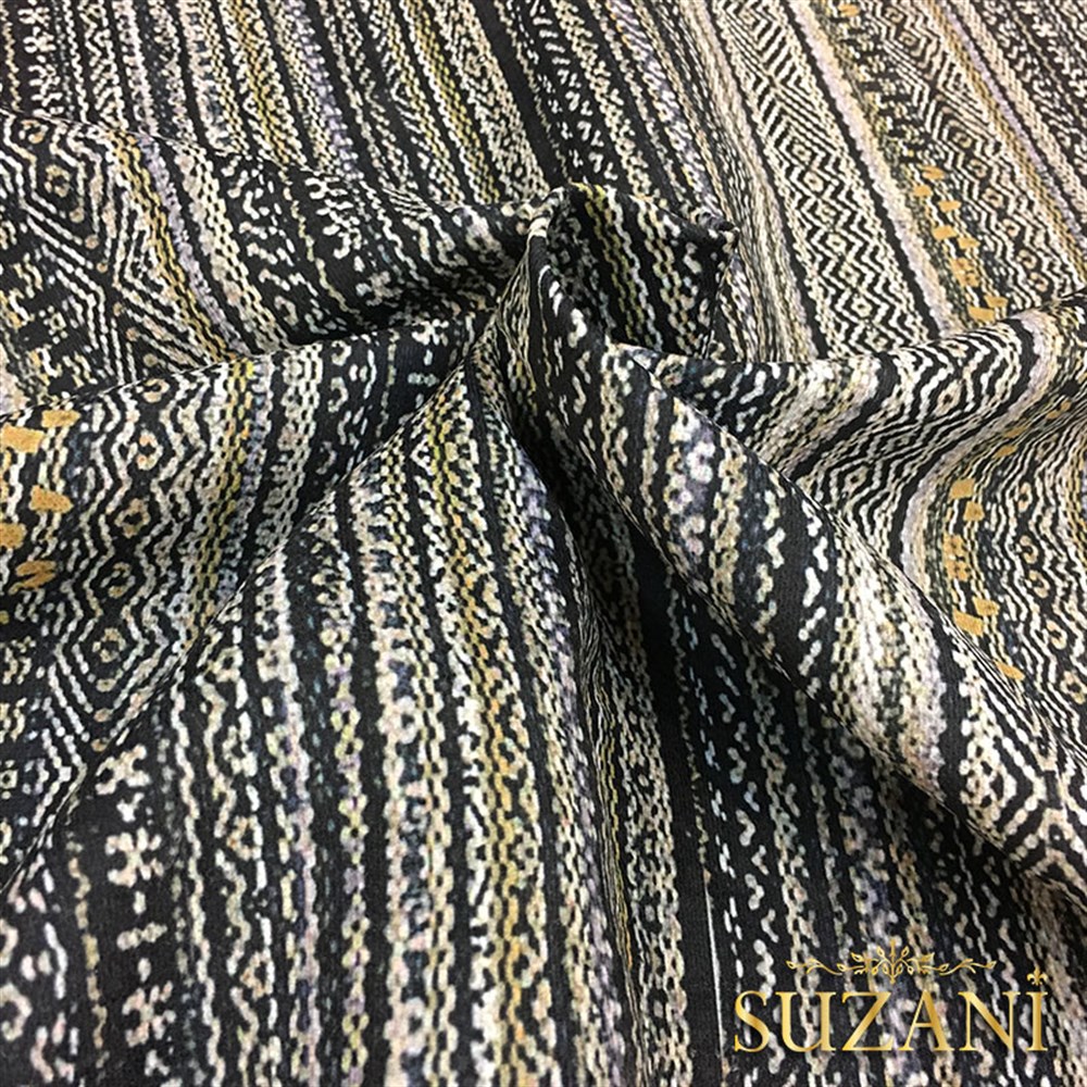 Gri Siyah Çizgili Döşemelik Kumaş