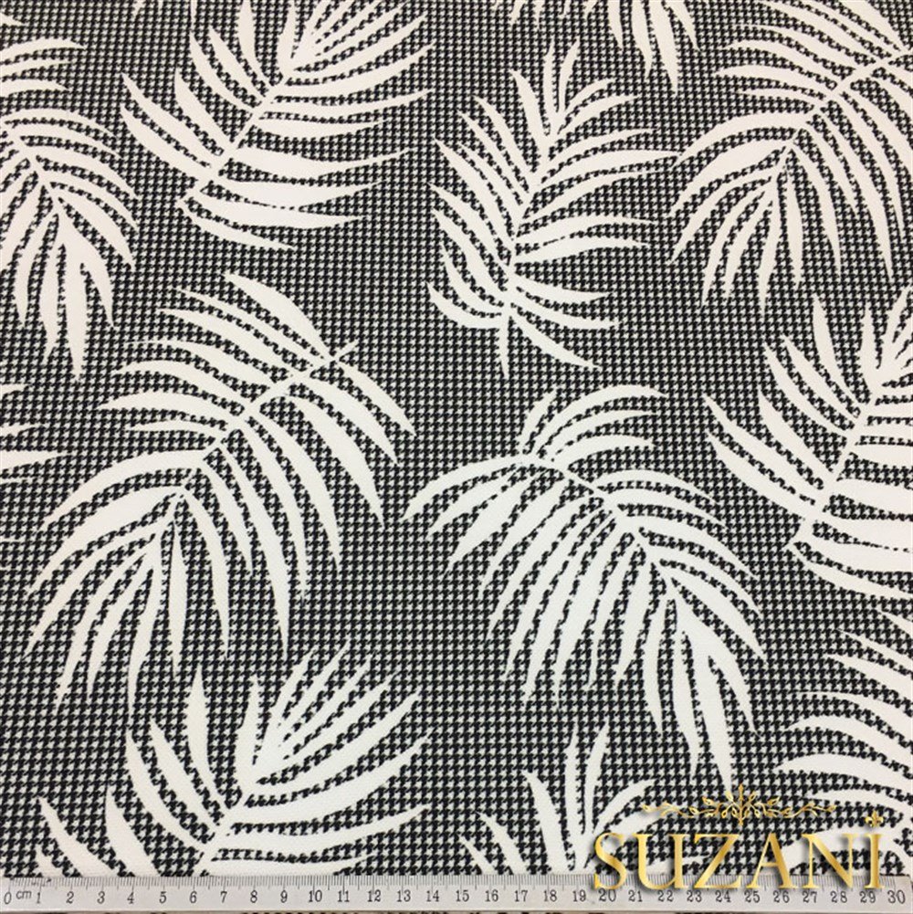 Gri Yapraklı Kumaş