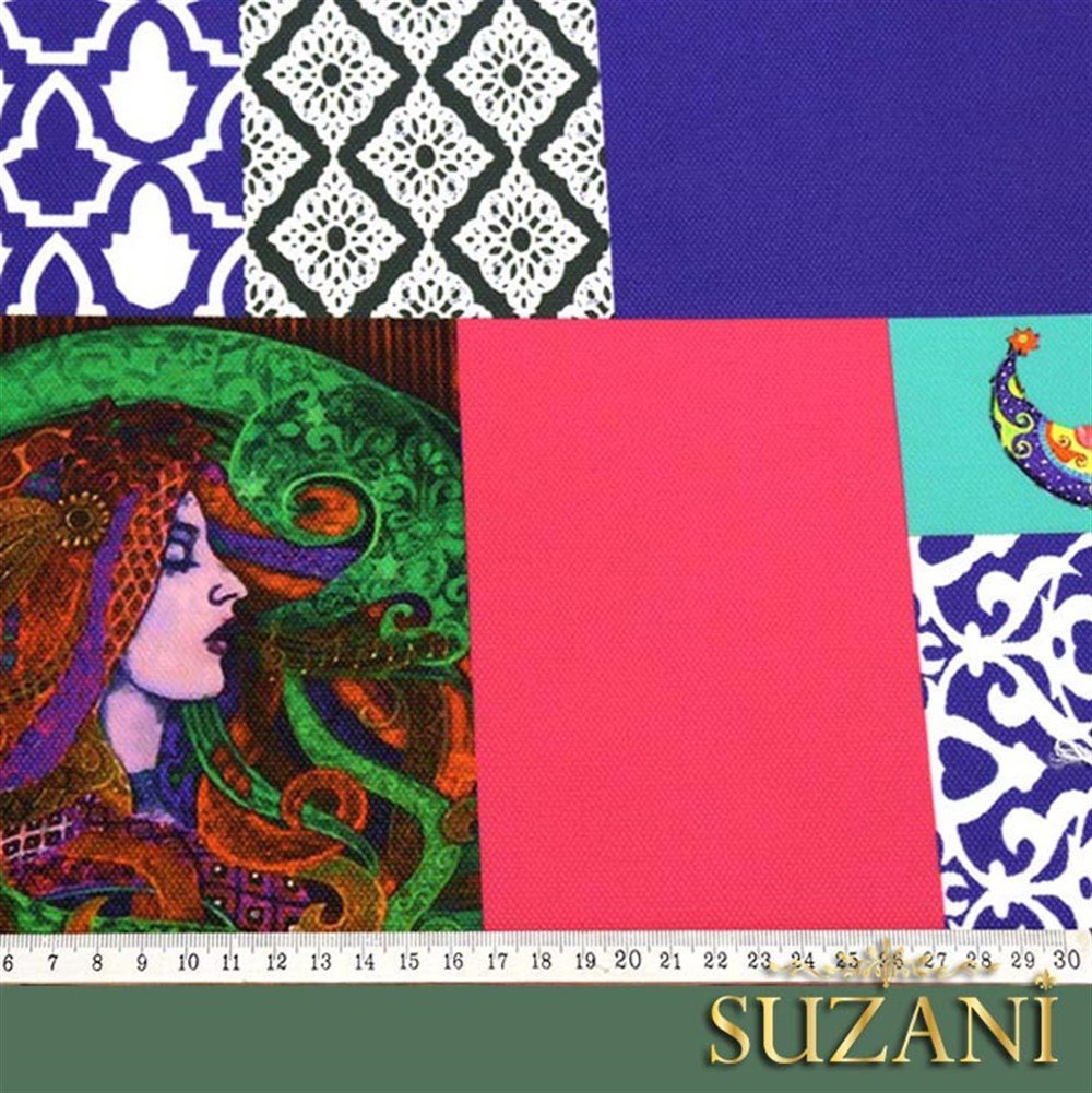 Güneşli Patchwork Desenli Kumaş