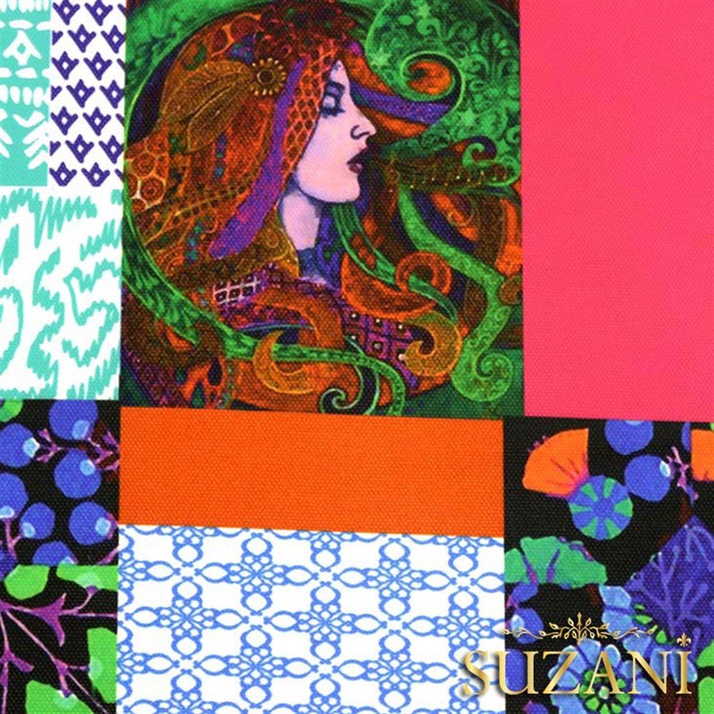 Güneşli Patchwork Desenli Kumaş