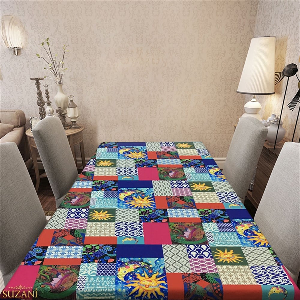 Güneşli Patchwork Masa Örtüsü