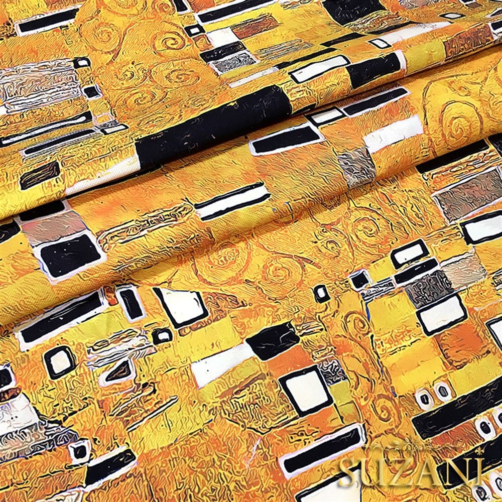 Gustav Klimt Geometrik Desen Kumaş